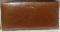 BARCOS バルコス 長財布 ブラウン レザー ラウンドファスナー 箱付き