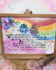 カラフルな水彩画 家族の絆　ポエム、名前から詩を作ります