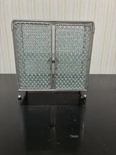 레트로 メッシュ ミニキャビネット ビーズ扉 卓上 アクセサリー収納 シルバー