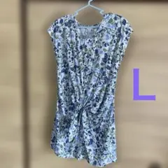 匿名配送　オシャレ　花柄 レディース　可愛い　チュニック　Ｌ
