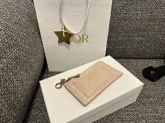 DIOR Cosmos ジップ カードホルダー ラムスキンピンク　中古