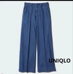 UNIQLO ＊ワイドトラウザージーンズ　ブルーS