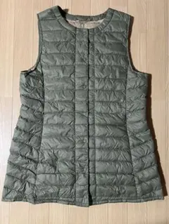 ノースリーブダウンベスト L オリーブグリーン　Glitgern