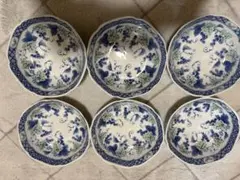 青いぶどう模様の食器12個セット