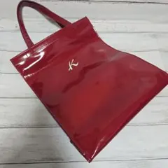 Kitamura キタムラ トートバッグ 赤エナメル調【難あり】