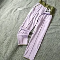 美品RRRTOKYO アールスウェットパンツ異素材チェックレザー 紫 Ｓジャージ