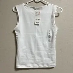 UNIQLO ボートネック ノースリーブT 白 S
