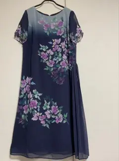 ローズティアラ　ワンピース　４６ ネイビー レース刺繍 ワンピース 半袖 ローズティアラ ワンピース 46 ネイビー レース刺繍 ワンピース 半袖