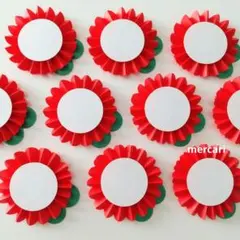 お花❀メダル❀赤 製作 キット 保育 ごほうび 壁面 飾り 折り紙 ロゼットのサムネイル
