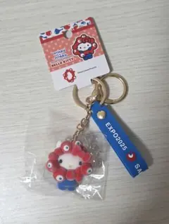 【新品】【正規品】ハローキティ×ミャクミャク フロッキーキーホルダー 万博