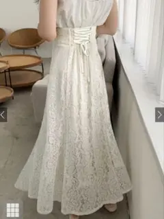 GRL 花柄レースバックレースアップマーメイド スカート tt006 S