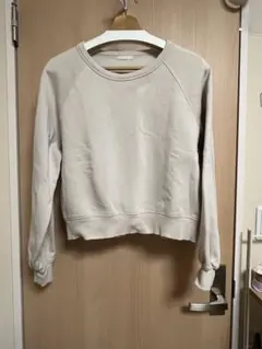 ベージュ ラグランスリーブ スウェット