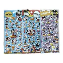 ディズニー ミッキーと仲間たち ぷっくりシール 3枚セット　ライセンス有り