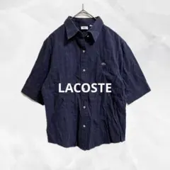 a1552 LACOSTEラコステ　ボックスシルエットロゴ入シャツ　チェック柄のサムネイル