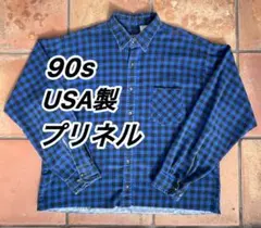レア　90s USA製 puritan プリントネルシャツ ブロックチェック