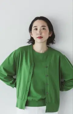 cash&barba シーアイランドコットン カーディガン グリーン 緑 - メルカリ