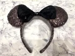 ディズニー　スパンコール カチューシャ　ブラウン