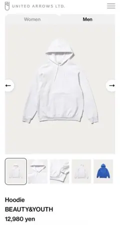 Hoodie BEAUTY&YOUTH Whiteのサムネイル