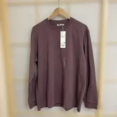 新品★UNIQLO U エアリズムコットンクルーネックT 長袖 パープル XLのサムネイル