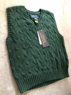 新品★Polo Ralph Lauren グリーン ニットベスト 3T