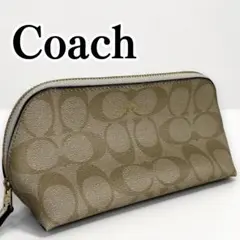 【極美品】Coach ロゴ入り ベージュ ポーチ