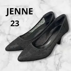 JENNEジェンヌ ブラックドット柄ハイヒールパンプス　23㎝のサムネイル