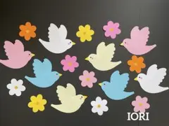 【壁面飾り】春　鳥＆お花 卒園式 入園式 幼稚園 保育園