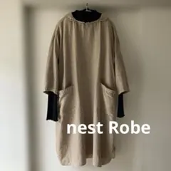 ネストローブ ドロップショルダーワンピース　チュニック リネン100% ベージュ
