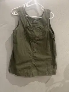 オリーブグリーン ハート　ジャンバースカート　gap 2歳