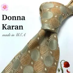 【大特価】Donna Karan ネクタイ ブラウン シルバー 総柄のサムネイル