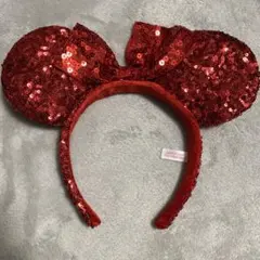 東京ディズニーリゾート ミニーちゃん 赤 スパンコールカチューシャ