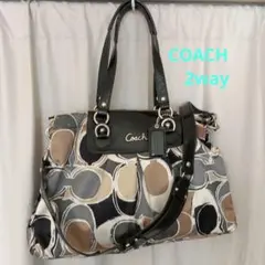 週末限定Sale☆COACH シグネチャープリント2wayバッグ