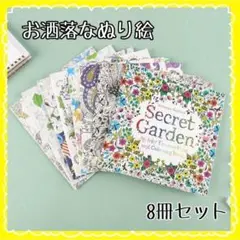 塗り絵セット 8冊 大人 子供 幾何学模様 植物 動物 癒し アート体験 ぬりえのサムネイル