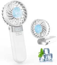 ハンディファン 冷却プレート イオン発生 アロマ対応 LEDディスプレイ