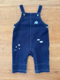 bebe オーバーオール 80 70 デニム風　ロンパース　べべ