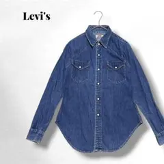 【Levi's】香港製/長袖デニムシャツ/コットン100％/カジュアル/Mサイズのサムネイル