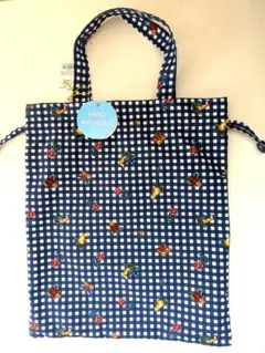 新品 FEILER 学校 フェイラー ハイジ 手付き巾着　バッグ チェック