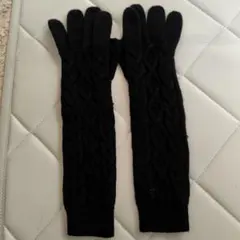 ロング手袋 ケーブル編み レディース