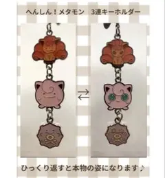 へんしん！メタモン　3連キーホルダー ロコン・プリン・ドガース　ぽこあ