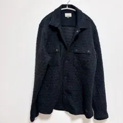✨一点限り✨シャツジャケット レギュラーカラー 長袖 ダイヤ柄 3L 黒のサムネイル