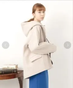 CLOCH クロシェ◆ エコウールショートコート　フード付き(2)ベージュ