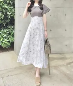 tocco closet ビックカラーバックレースアップドッキングワンピース