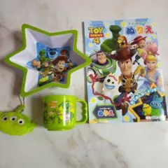 トイ・ストーリー　ぬりえ・小皿・コップ・ストラップ　（中古）