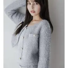 【ほぼ未使用】ダズリン　ヘアリーニットジャケット　ニット　長袖　ツイード