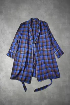 50s ビンテージ オンブレ チェック ウール ガウン イギリス 54-2-16