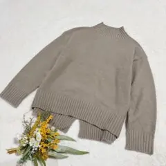 【ジーユー】GU パフィータッチオーバーサイズハイネックチュニック ブラウン M