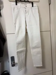ユニクロ 白スキニー/テーパード 27インチ ミドルライズ ストレッチ