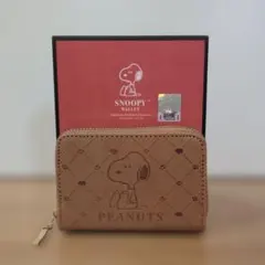 PEANUTS スヌーピー 　カードコインケース ブラウン