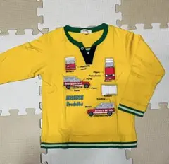 HusHusH キッズ イエロー トラックデザイン 長袖カットソー 110cm