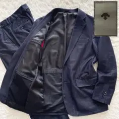 DESCENTE 高ストレッチ セットアップ ロゴ刻印ボタン メランジネイビーのサムネイル